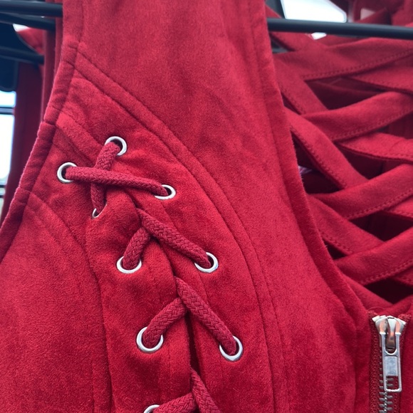 NWT zip up Corset top biker top - Picture 2 of 3